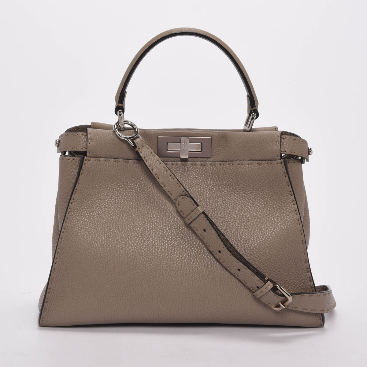 Fendi Beige Selleria Medium Peekaboo Bag