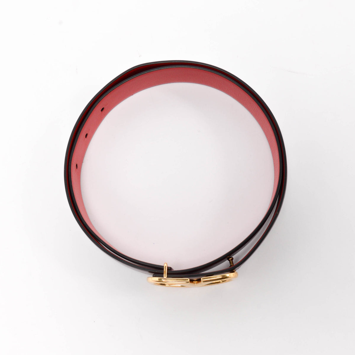 Valentino Red & Burgundy Glossy Calfskin Vlogo Reversible Belt