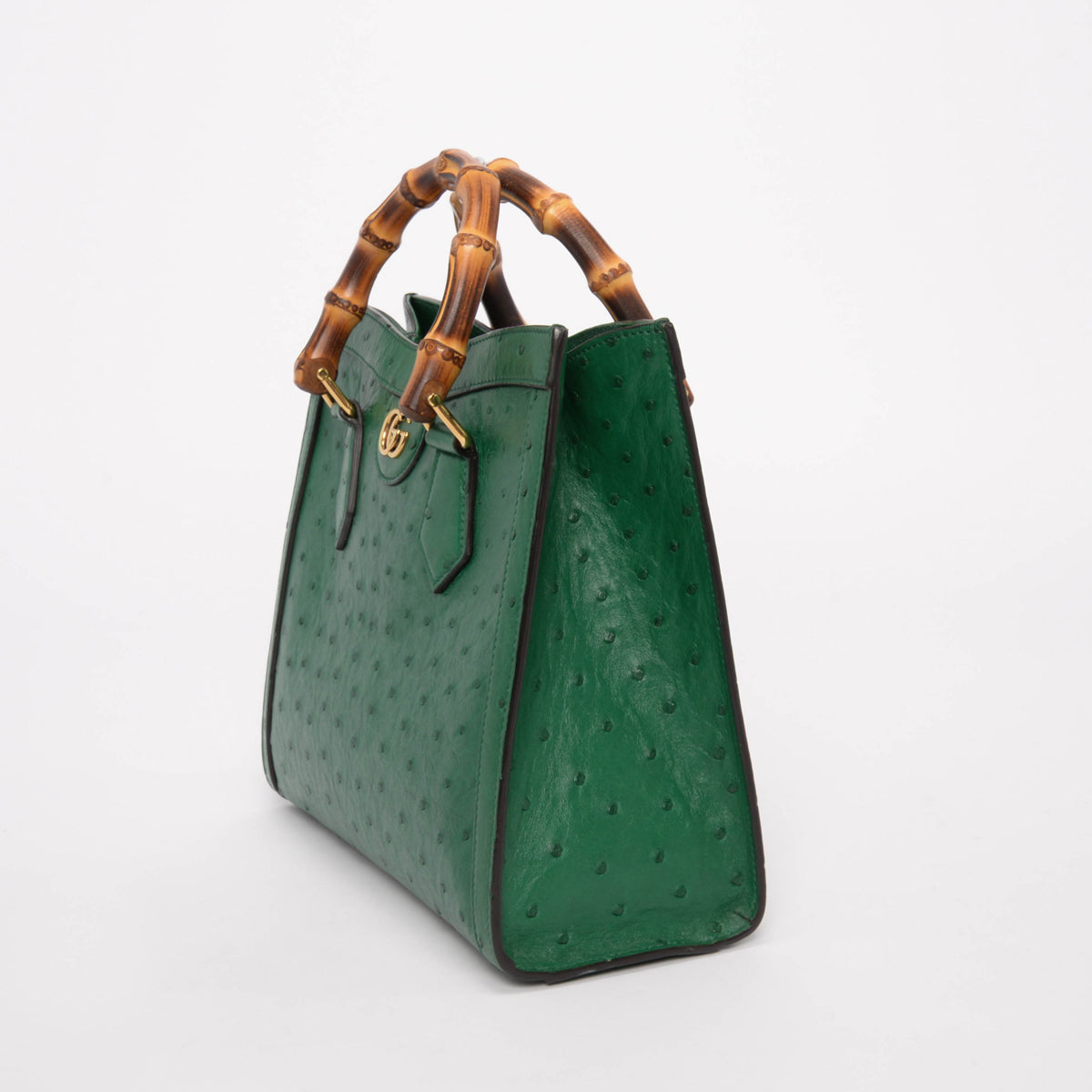 Gucci Green Ostrich Medium Diana Bag