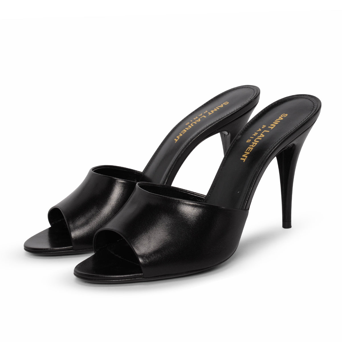 Saint Laurent Black Calfskin LA 16 Mules 36.5