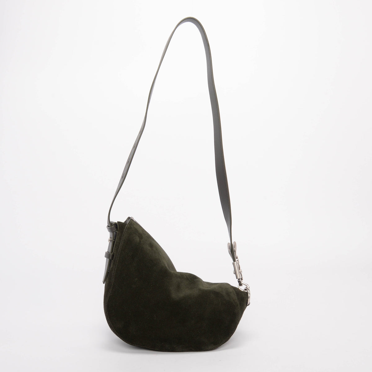 Burberry Dark Green Suede Small Knight Shoulder Bag