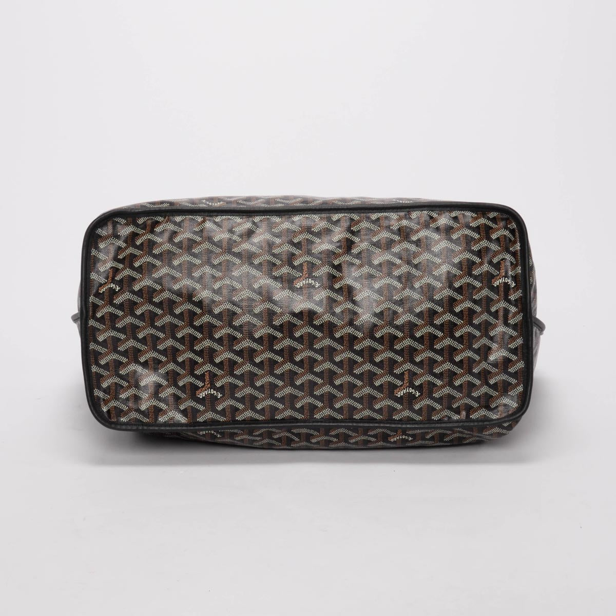 Goyard Black Leather & Goyardine Anjou GM