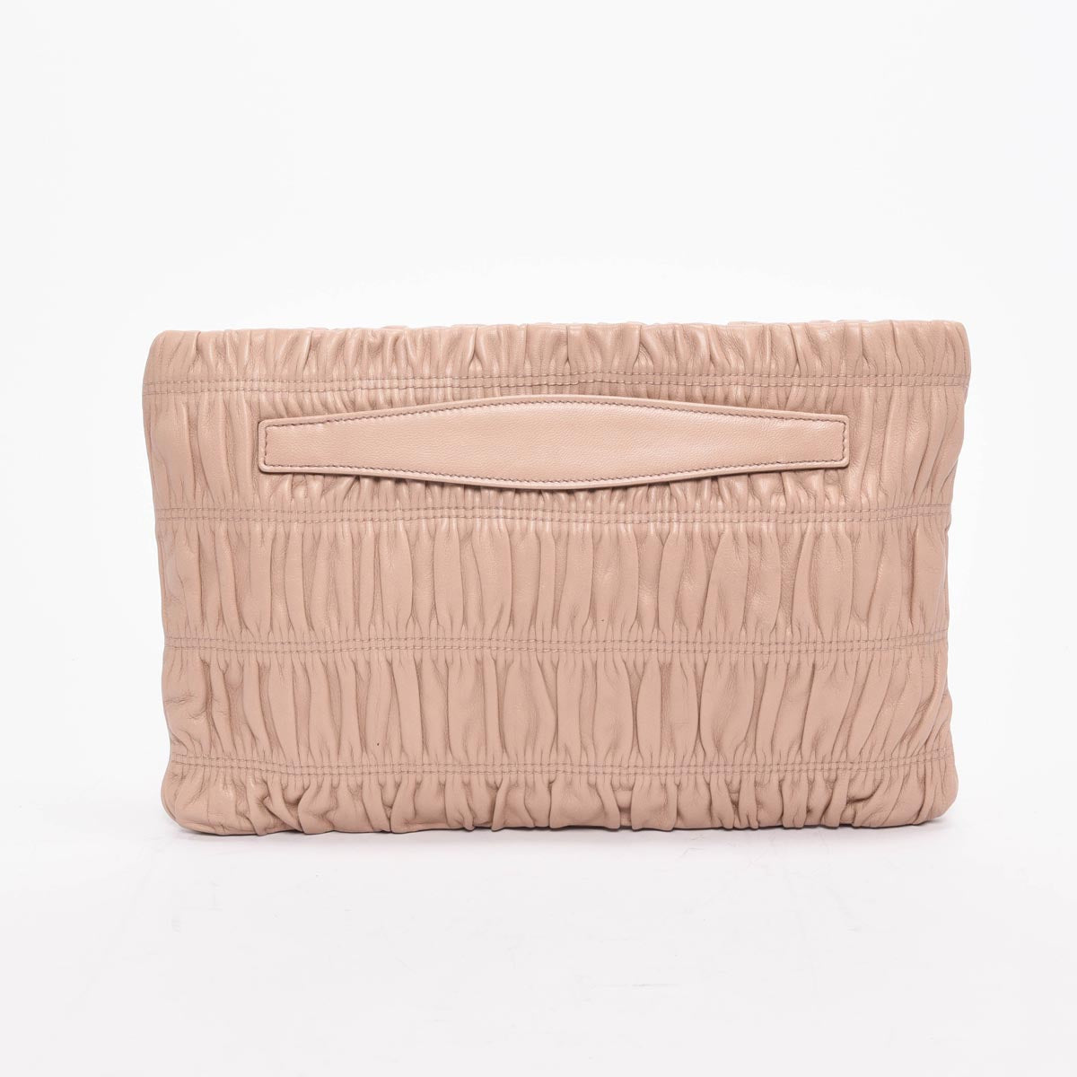 Prada Dusty Pink Gaufre Nappa Zipped Pouch