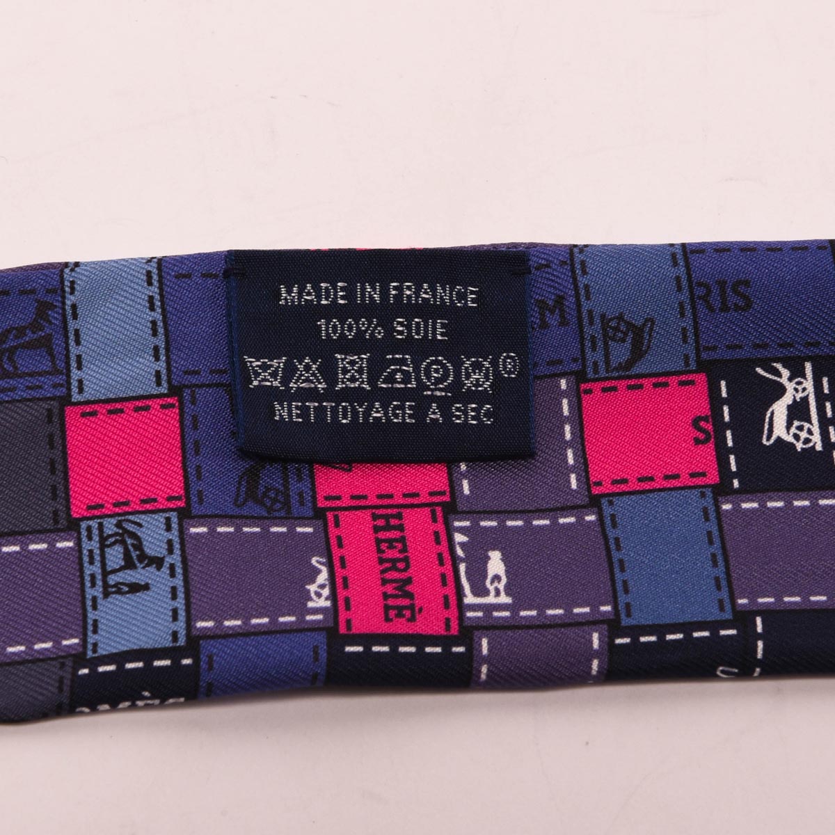 Hermes Blue Silk Bolduc Au Carre Twilly