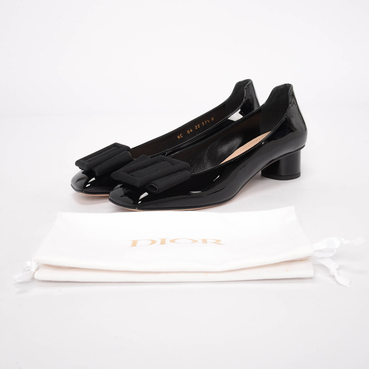 Dior Black Patent Idylle Ballet Pumps 37.5