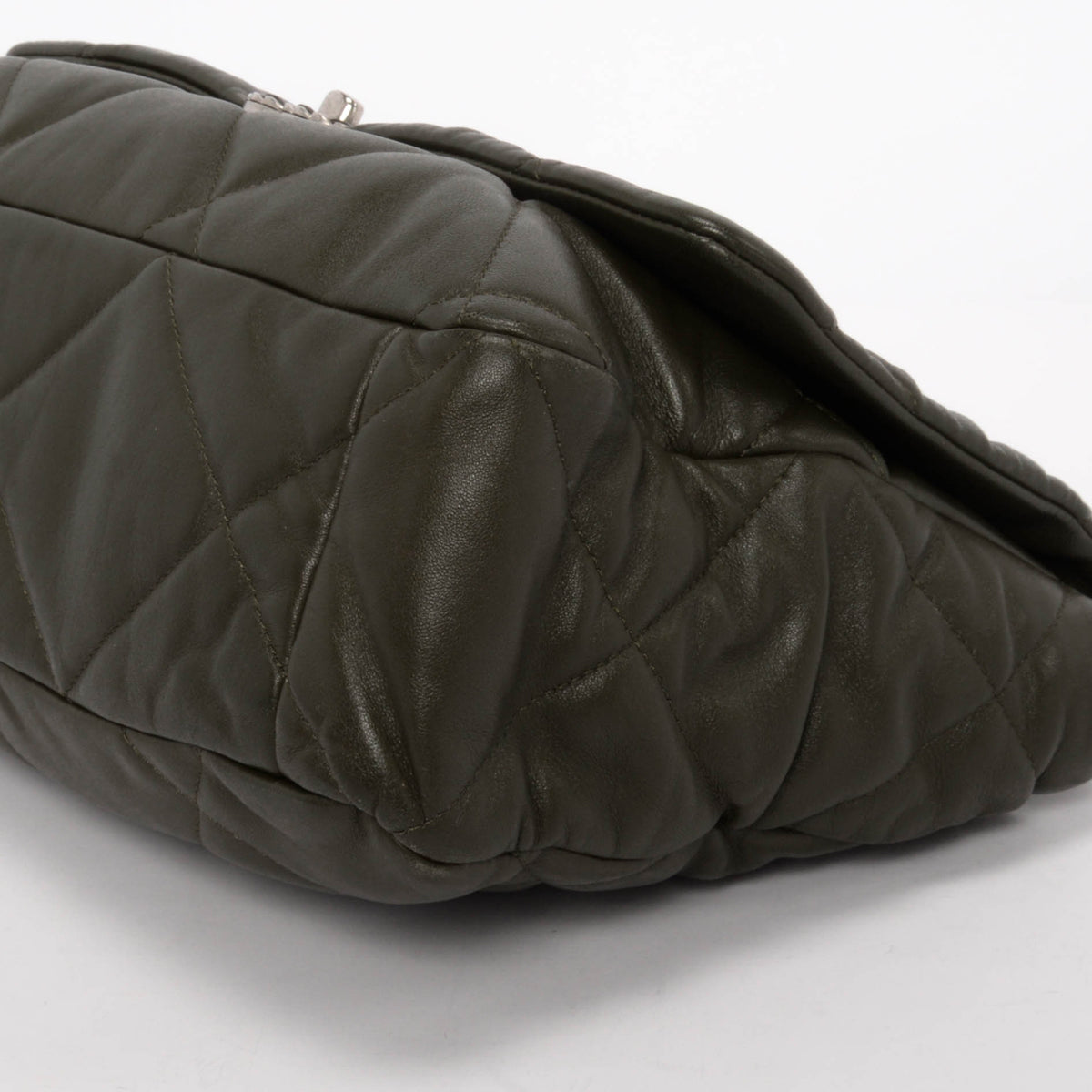 Chanel Khaki Goatskin Maxi Chanel 19 Flap Bag