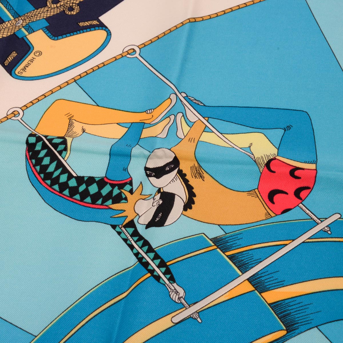 Hermes Blue Silk Circus Scarf 90