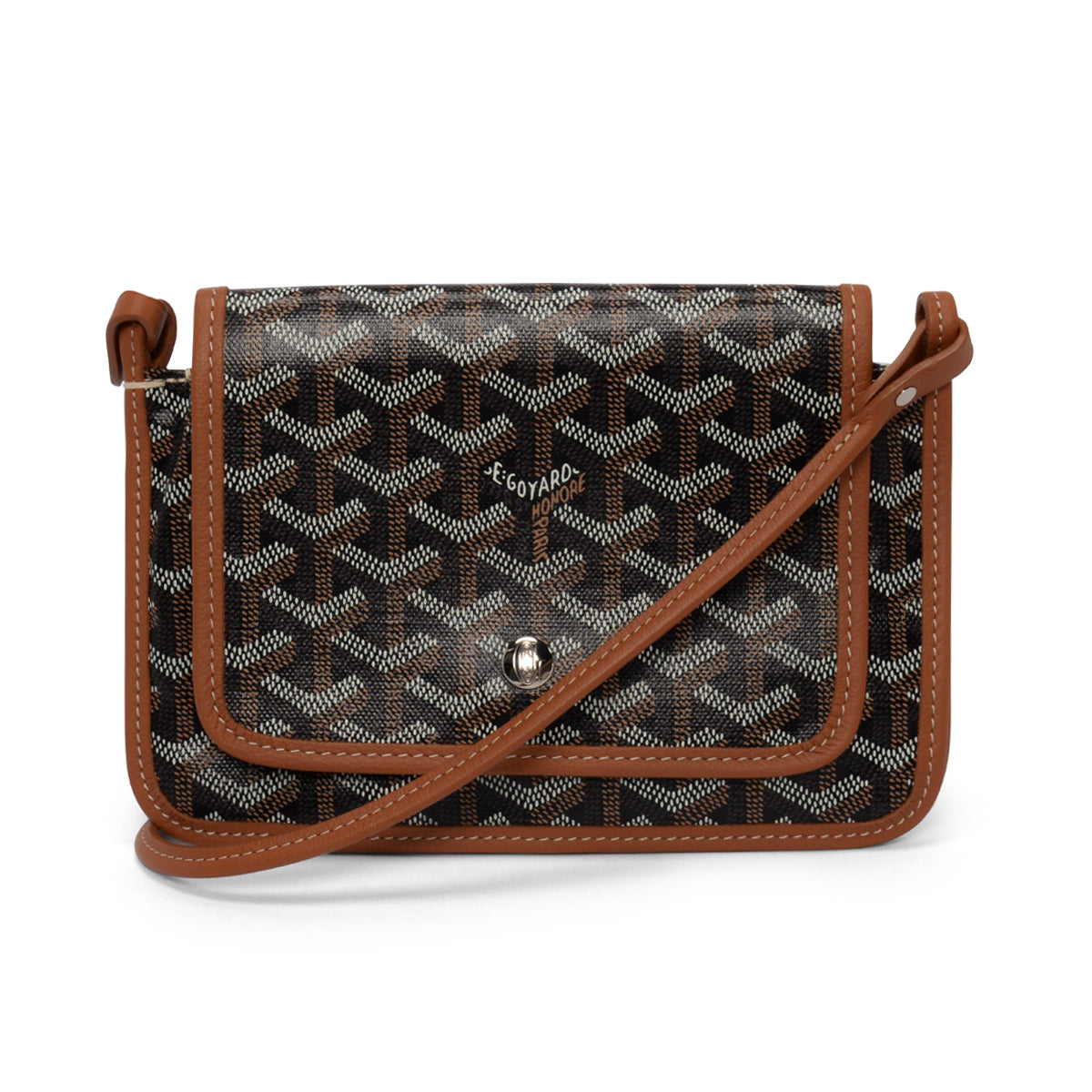 Goyard Black & Tan Goyardine Plumet Pocket Wallet Mini Bag