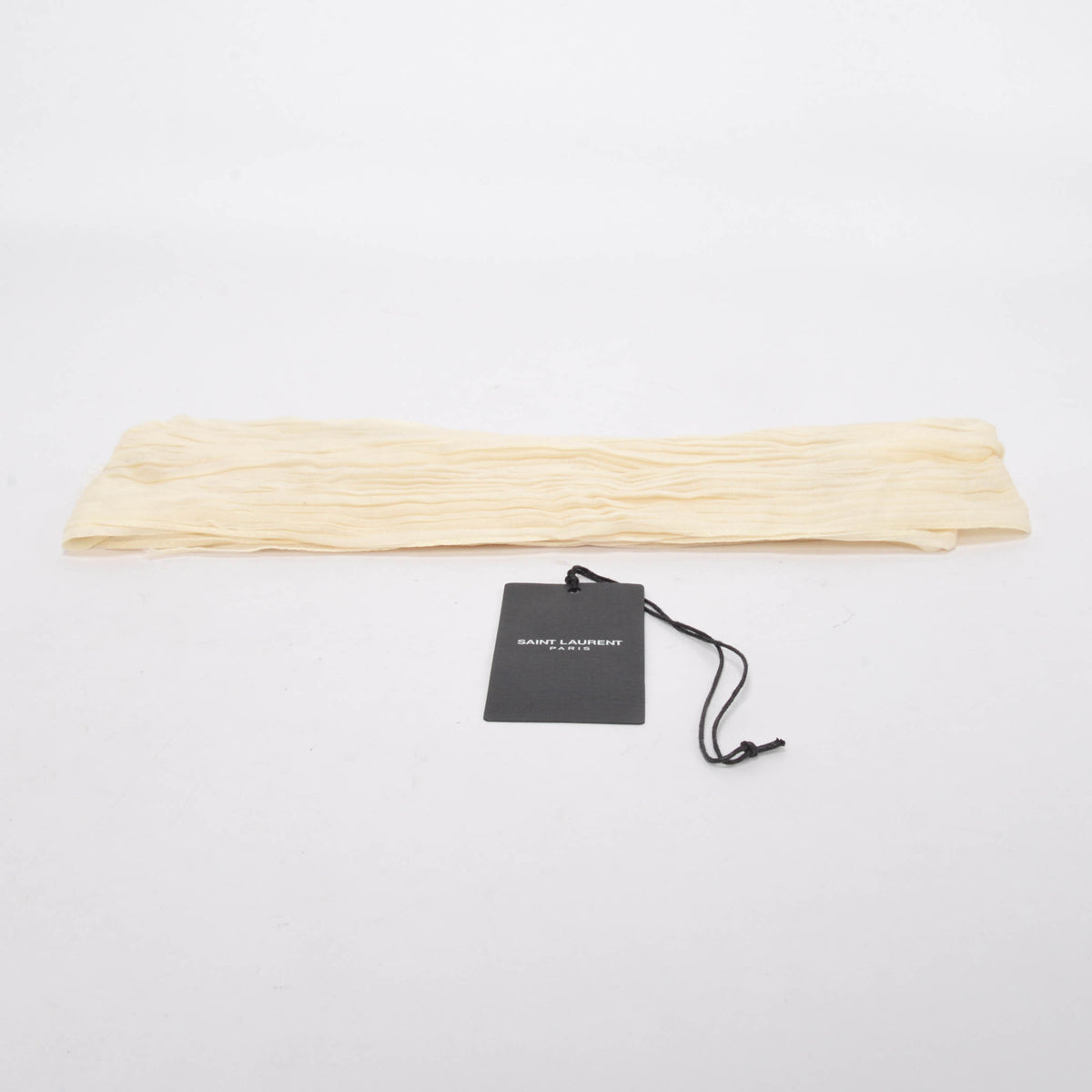 Saint Laurent Cream Plisse Neck Scarf