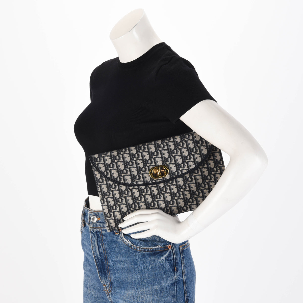 Dior Navy Oblique Jacquard 30 Montaigne Avenue Pouch