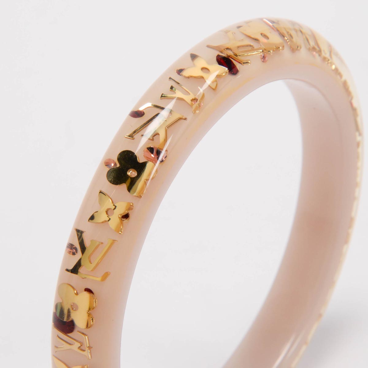 Louis Vuitton White Resin Monogram Inclusion Bangle