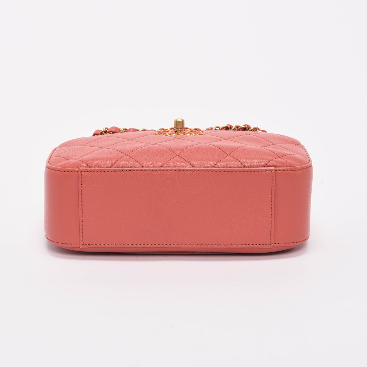 Chanel Dusty Pink Quilted Lambskin Chain Infinity Camera Case