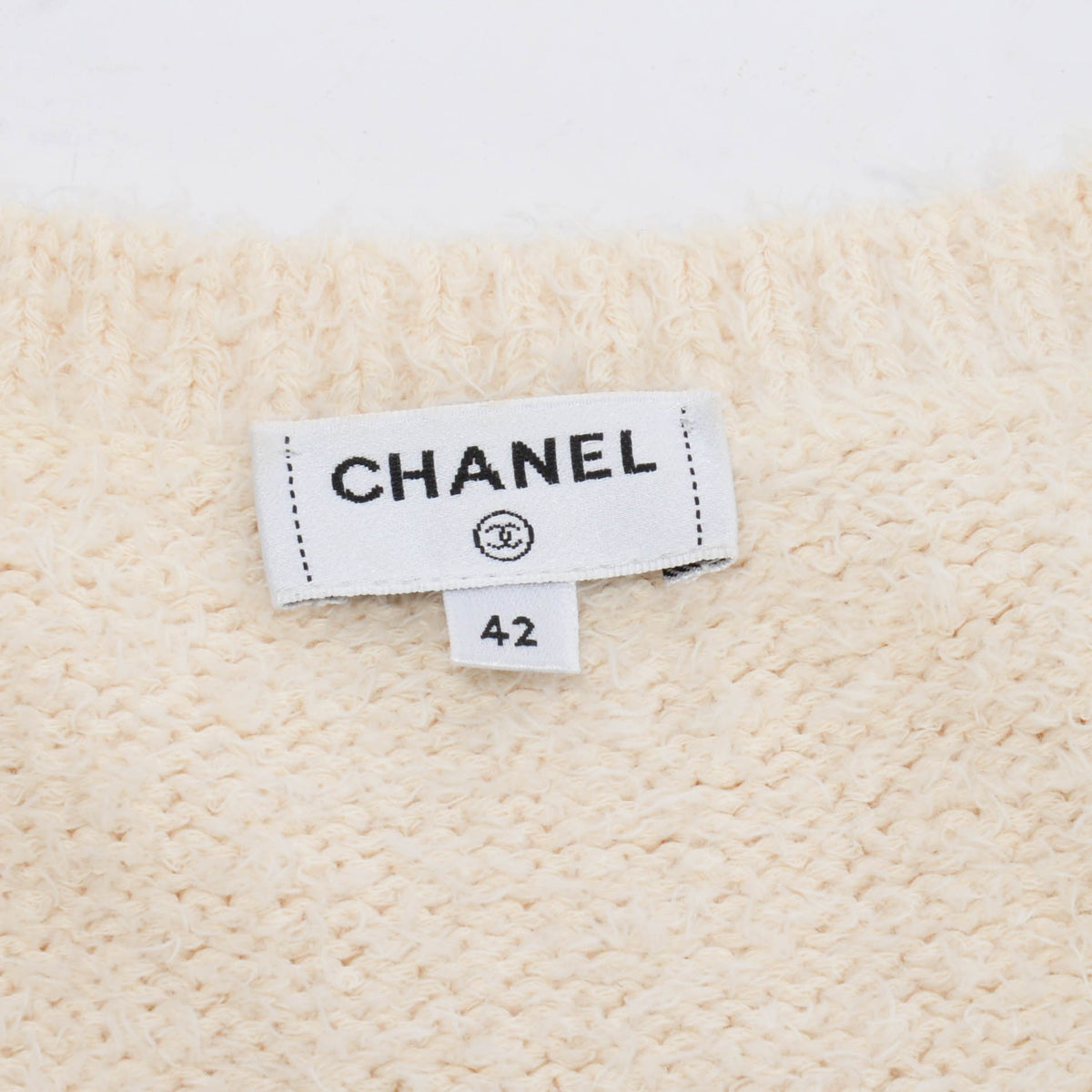 Chanel Multi Colour Cotton Logo Belted Cardigan FR 42