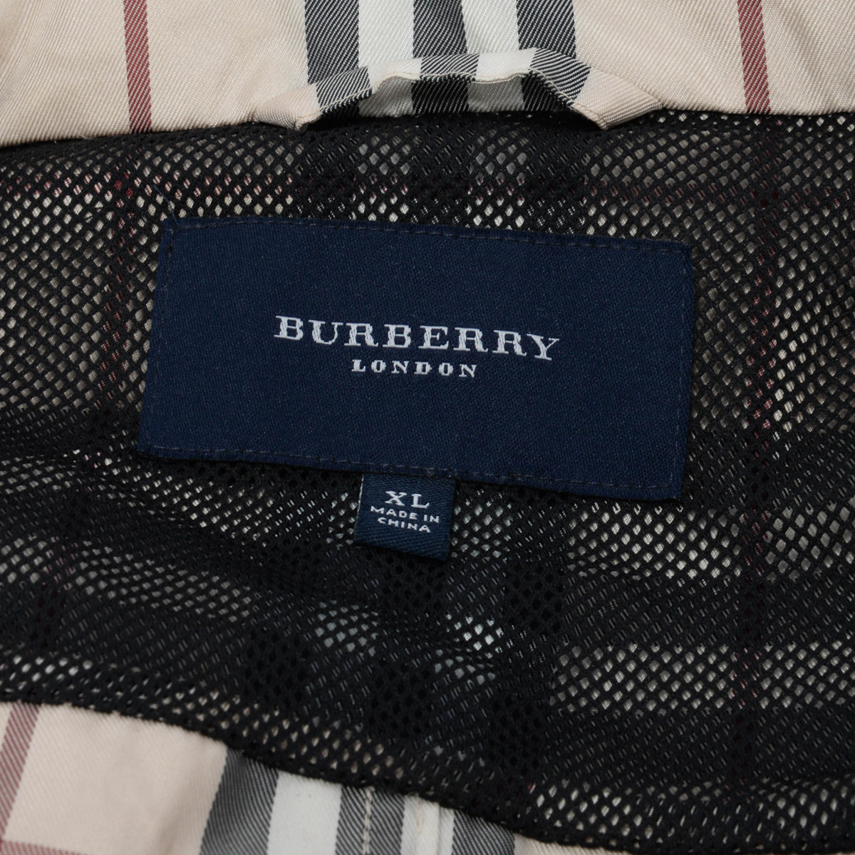Burberry Vintage Beige Nova Check Nylon Rain Coat XL