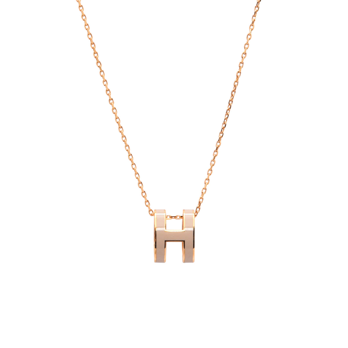 Hermes Marron Glace Enamel Pop H Necklace