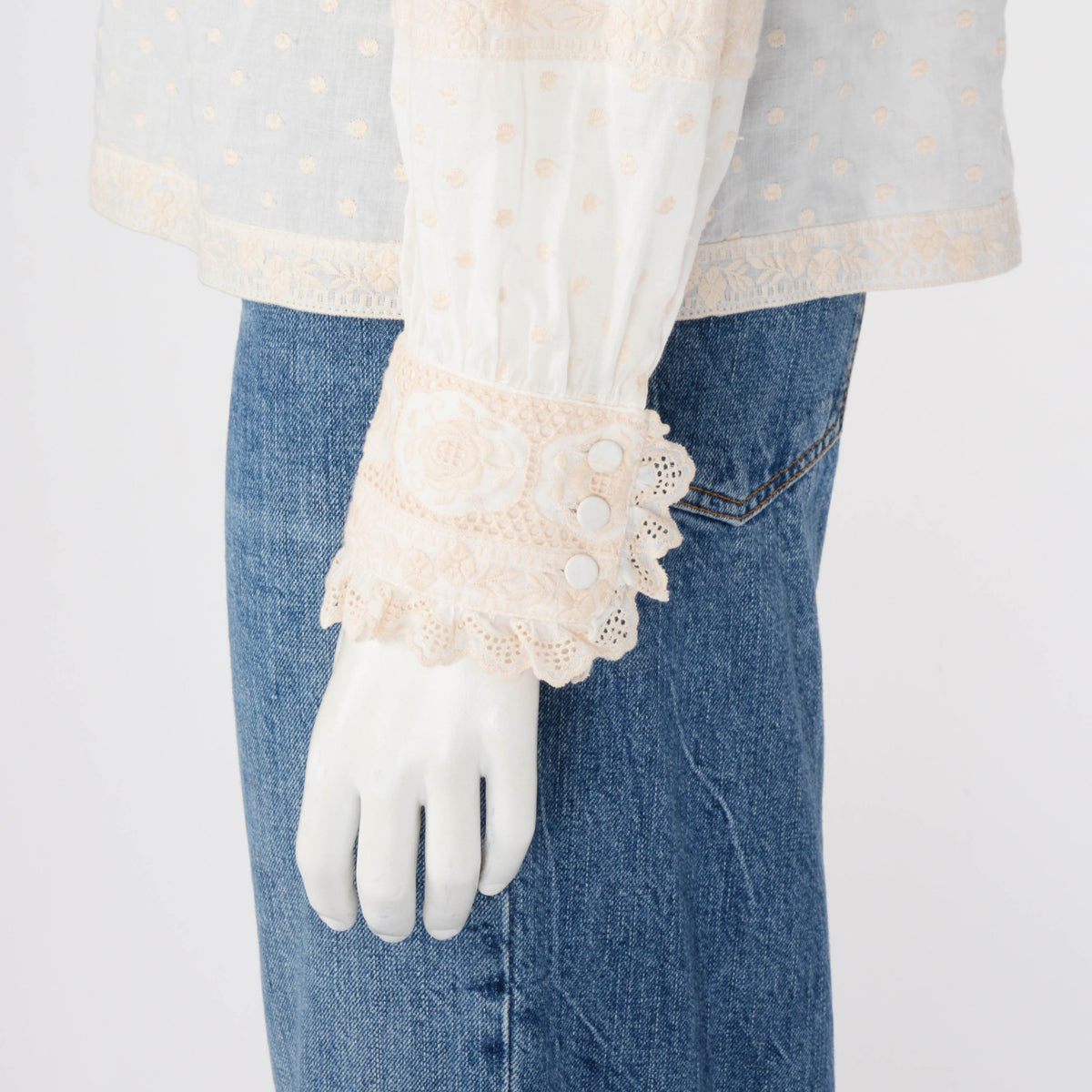 Zimmermann Ivory Cotton Floral Embroidered Blouse 3