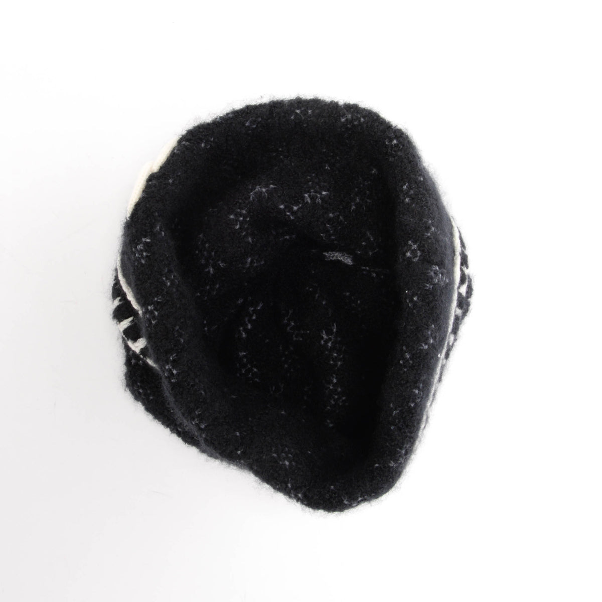 Chanel Black & Ivory Cashmere Blend CC Beanie