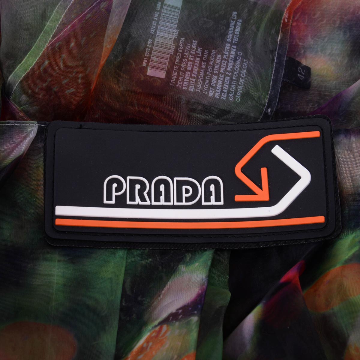 Prada Multi Colour Organza Pleated Dress IT 44
