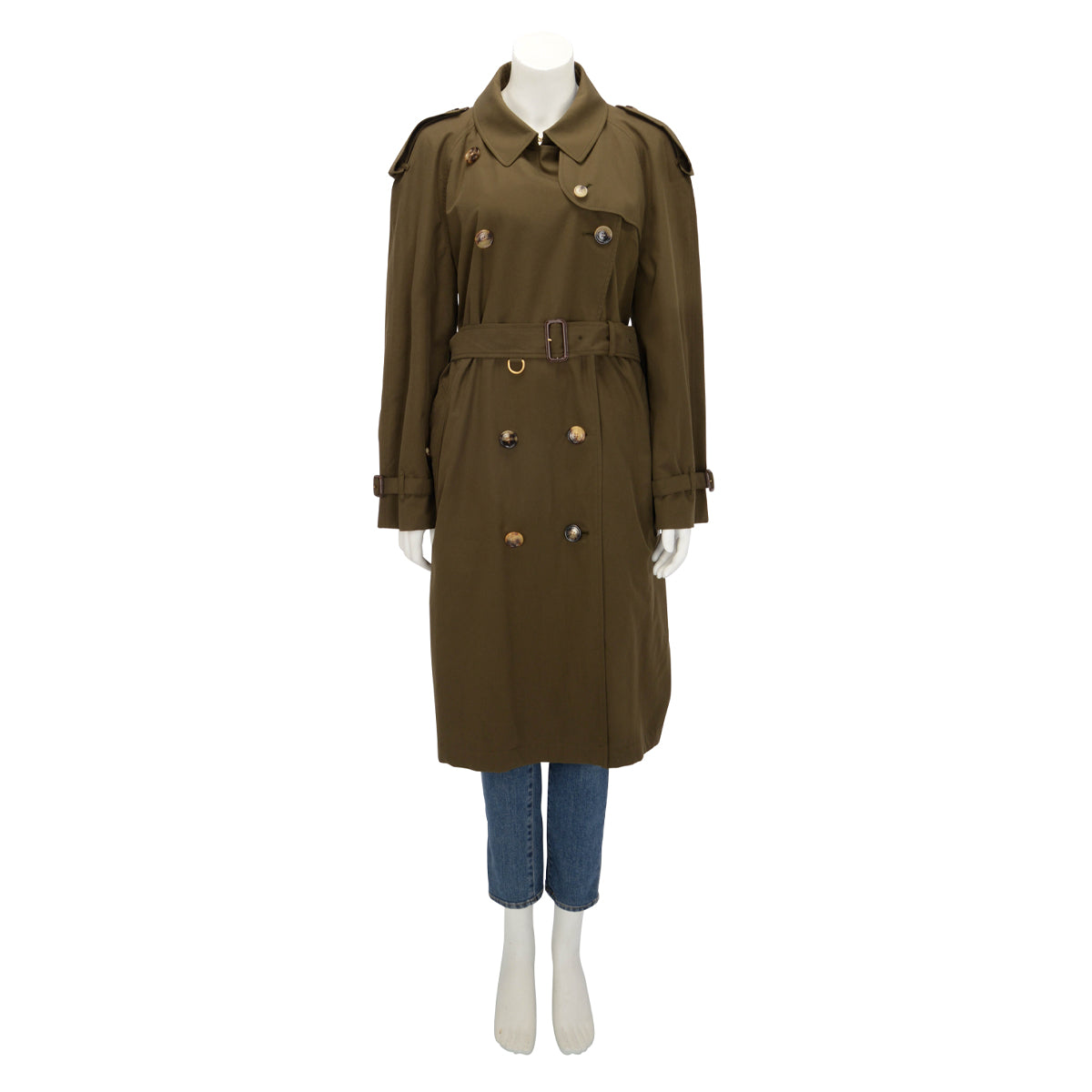 Burberry Khaki The Westminster Medium Trench Coat UK 14