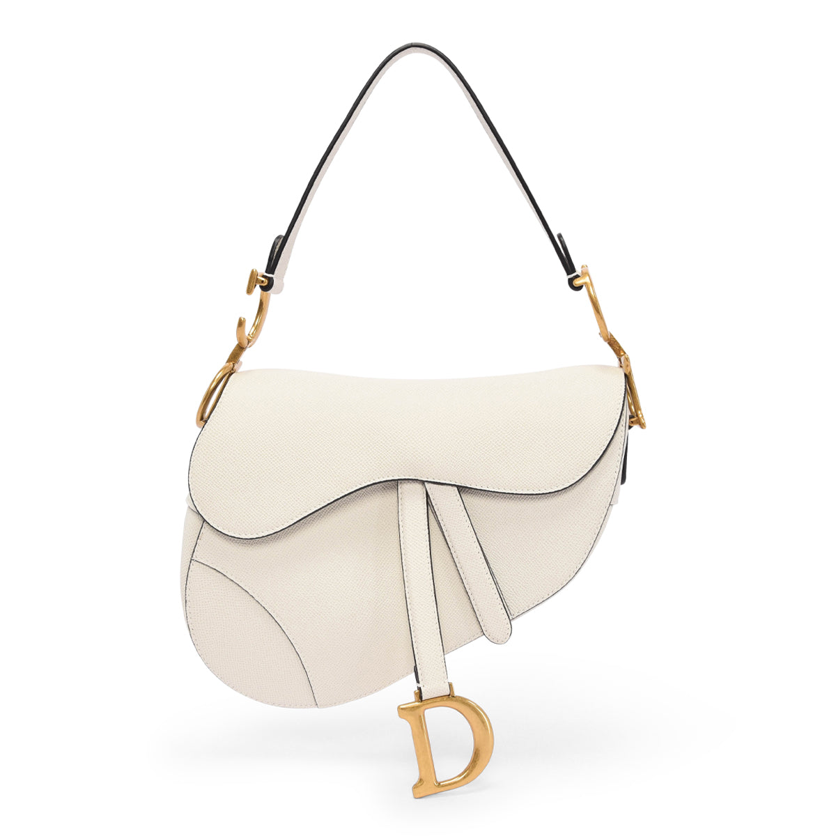Dior Latte Grained Calfskin Saddle Bag