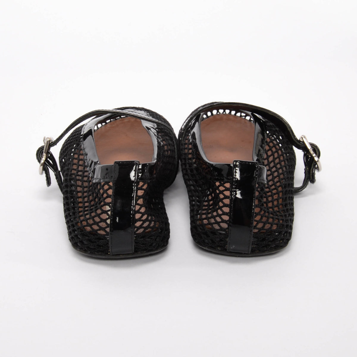 Alaia Black Fishnet Ballet Flats 39