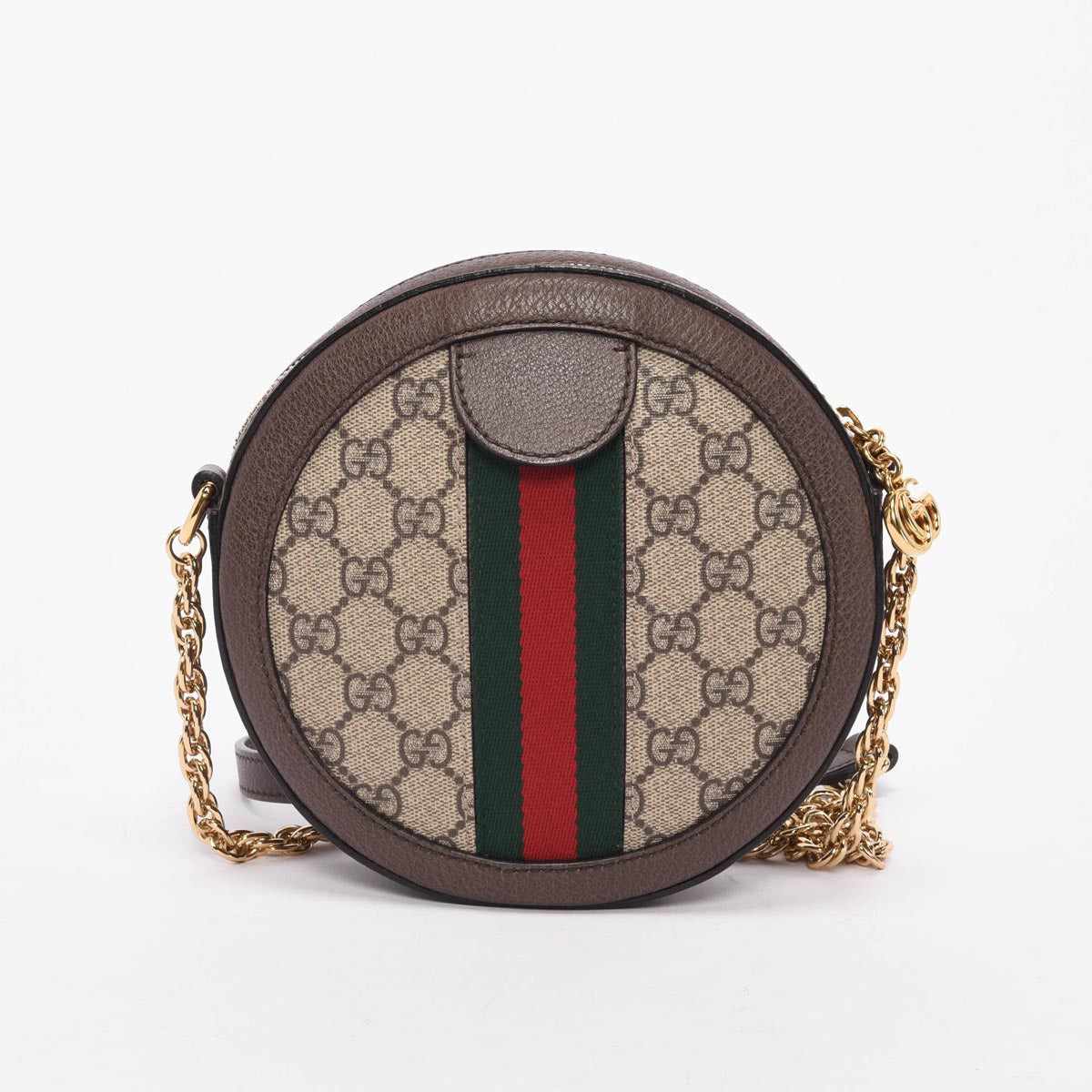 Gucci Beige GG Supreme Round Ophidia Mini Bag