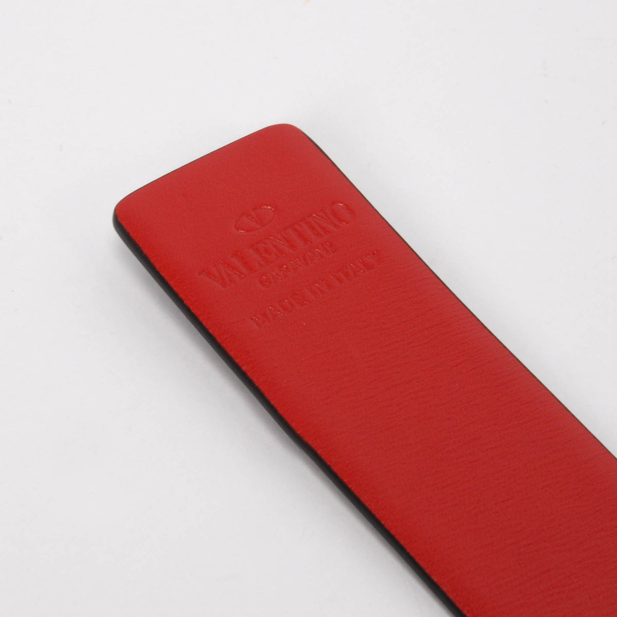 Valentino Red & Burgundy Glossy Calfskin Vlogo Reversible Belt