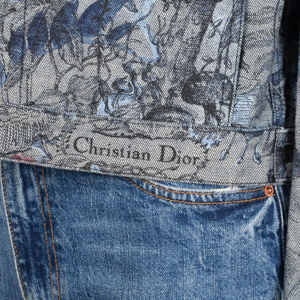 Dior Indigo Denim Jardin Magique Jacket FR 34