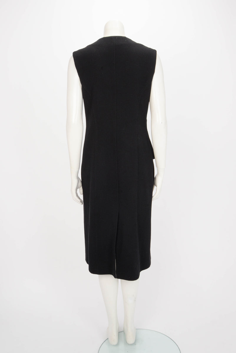 Dior Black Wool Double Breasted Dress FR 40