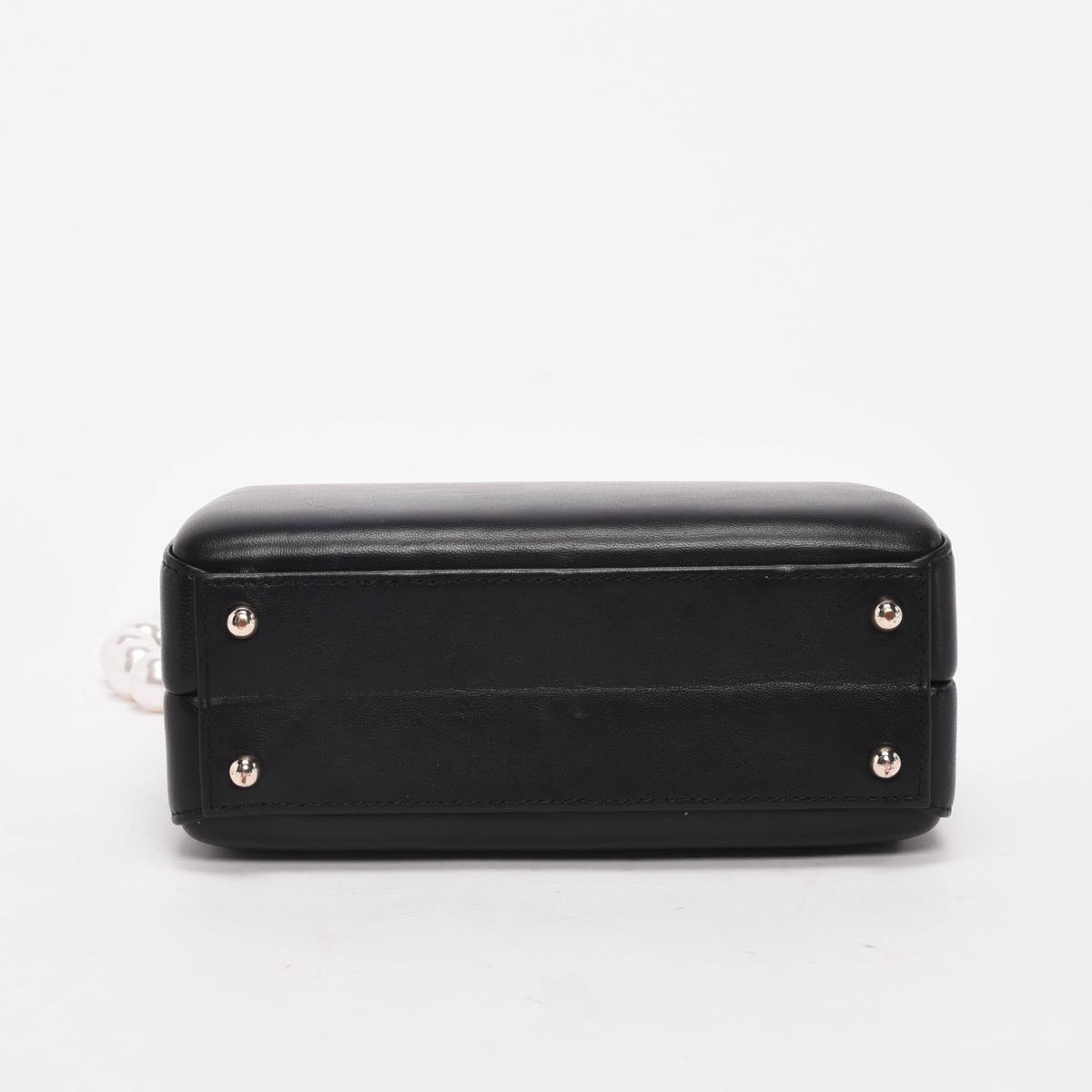 Simone Rocha Black Lambskin Mini Handheld Case With Pearl Strap