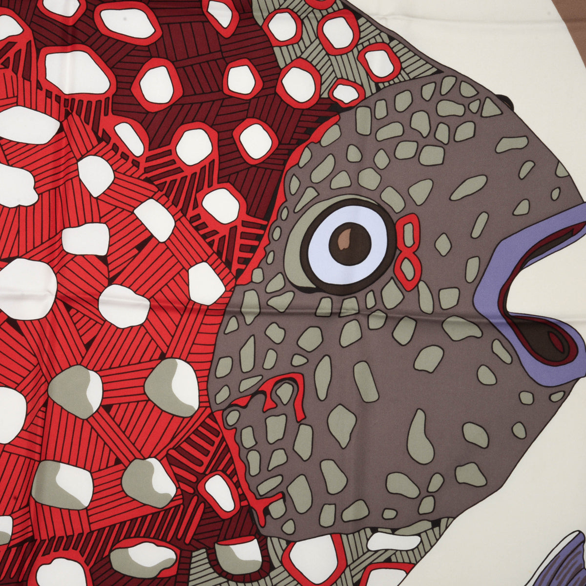 Hermes Red Silk Grands Fonds II Scarf