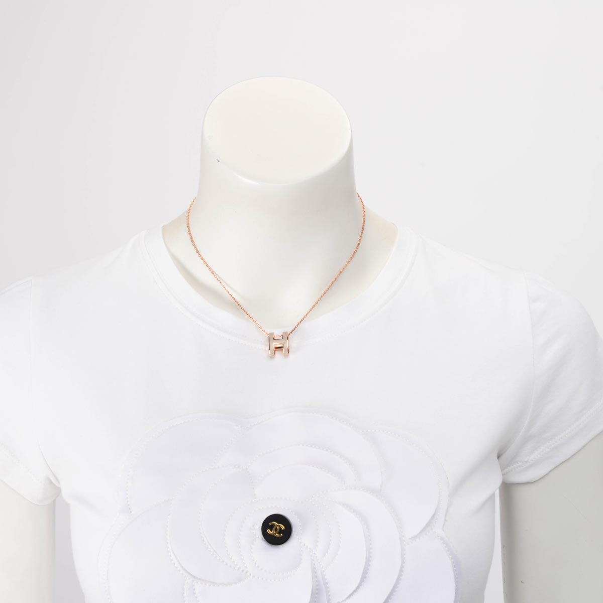 Hermes Marron Glace Enamel Pop H Necklace RGHW