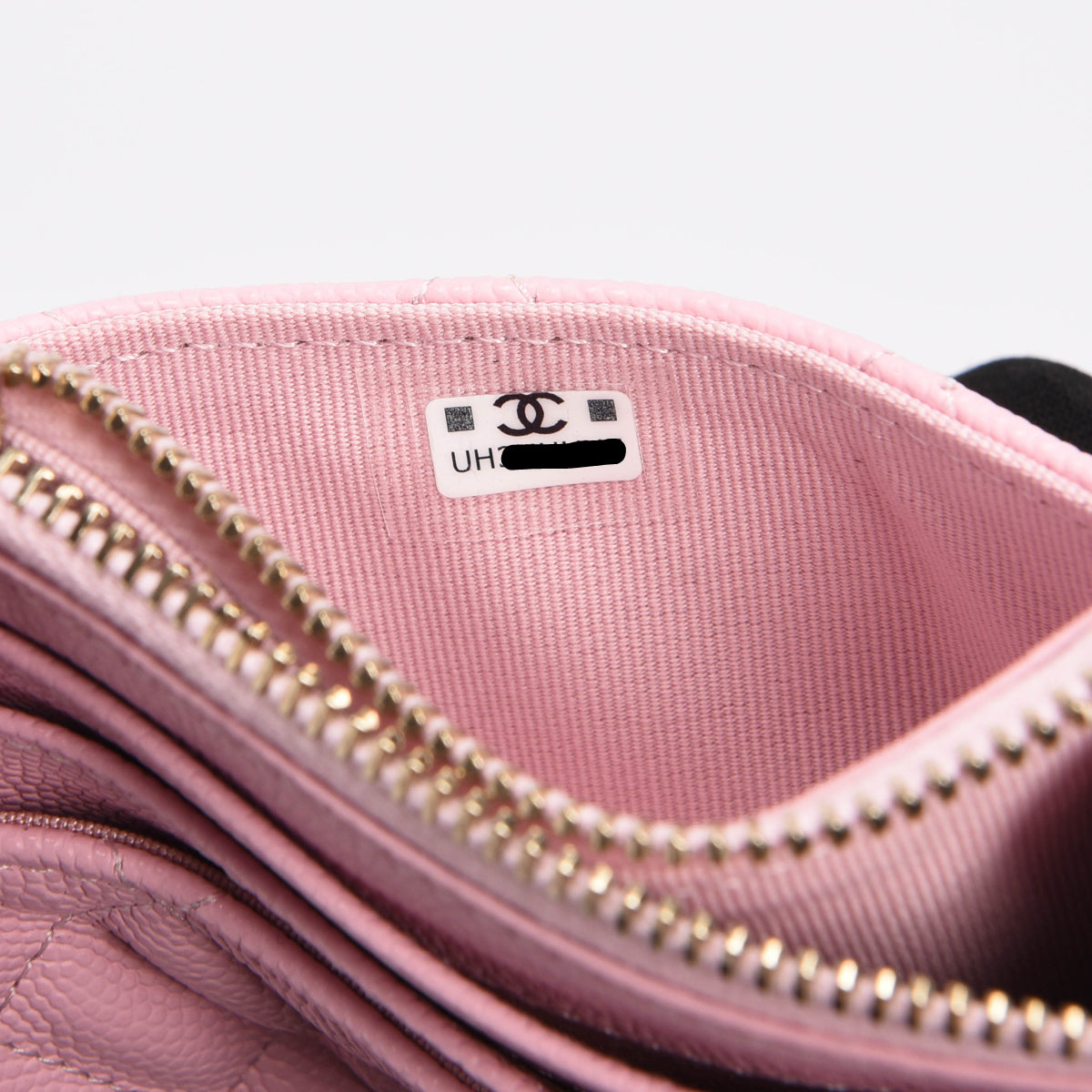 Chanel Pale Pink Caviar CC Zip Card Holder