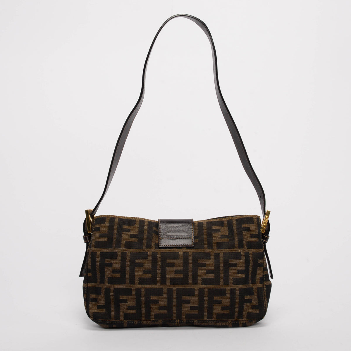 Fendi Tobacco Zucca Canvas Open Baguette Bag