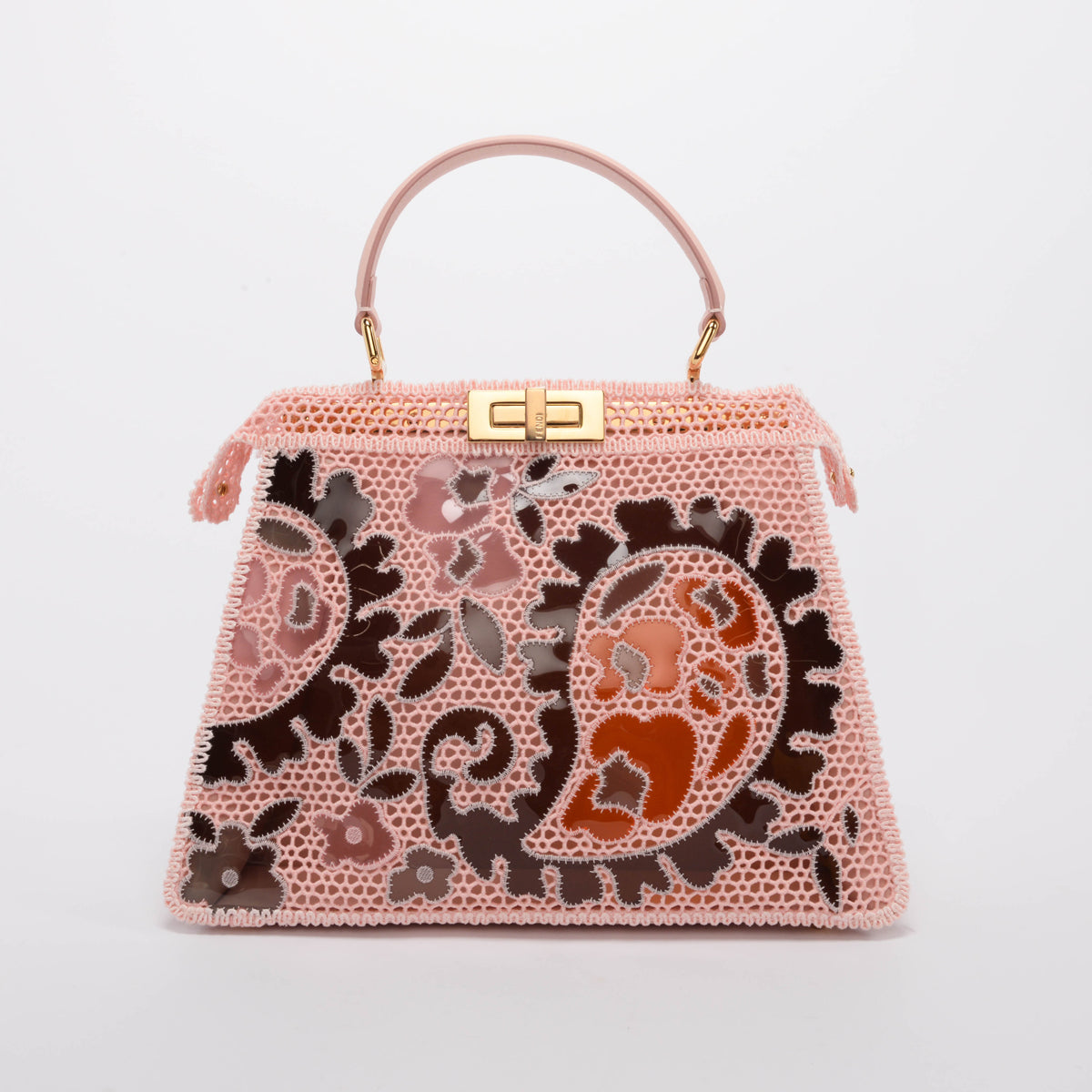 Fendi Pink Macrame Medium Peekaboo ISeeU Bag
