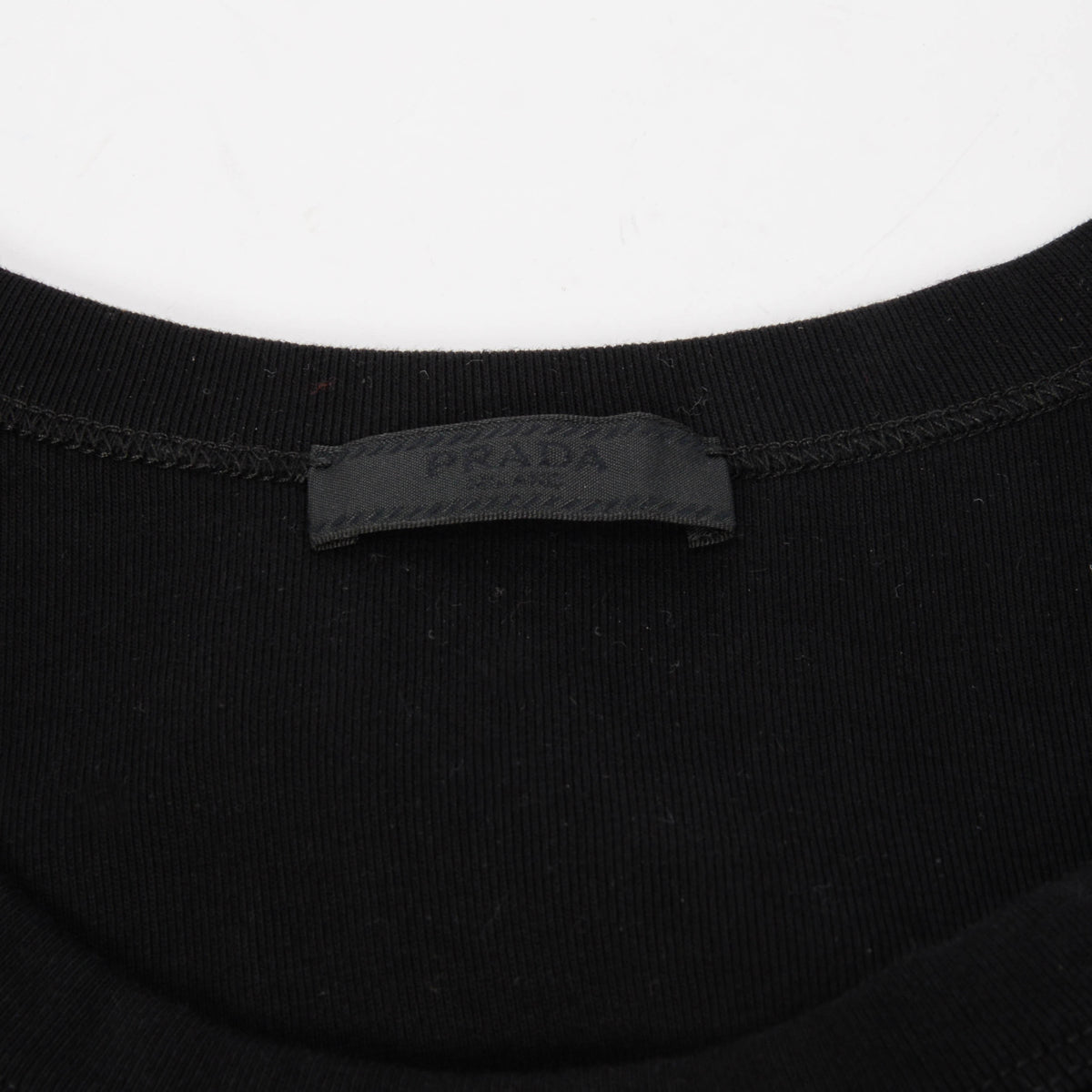 Prada Black Cotton Logo Plaque Tank Top M