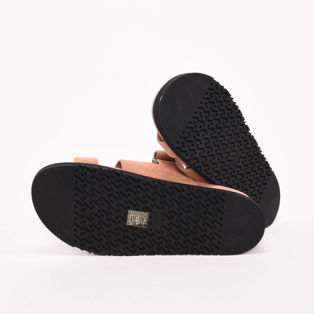 Hermes Nude Suede Chypre Sandals 41