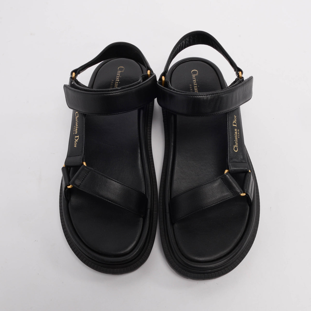Dior Black Calfskin D-Wave Sandals 42