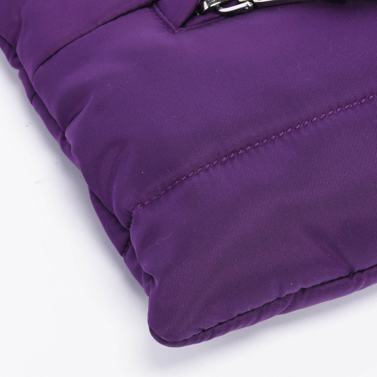 Prada Purple Quilted Nylon Bomber Clutch