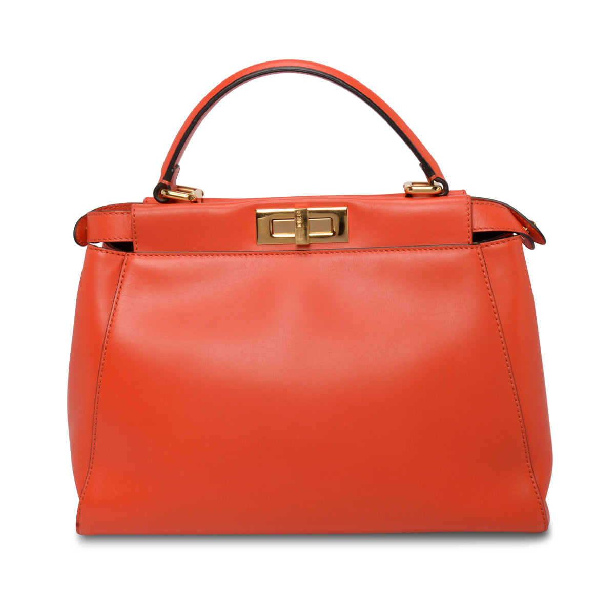 Fendi Orange Nappa Medium Peekaboo Tote