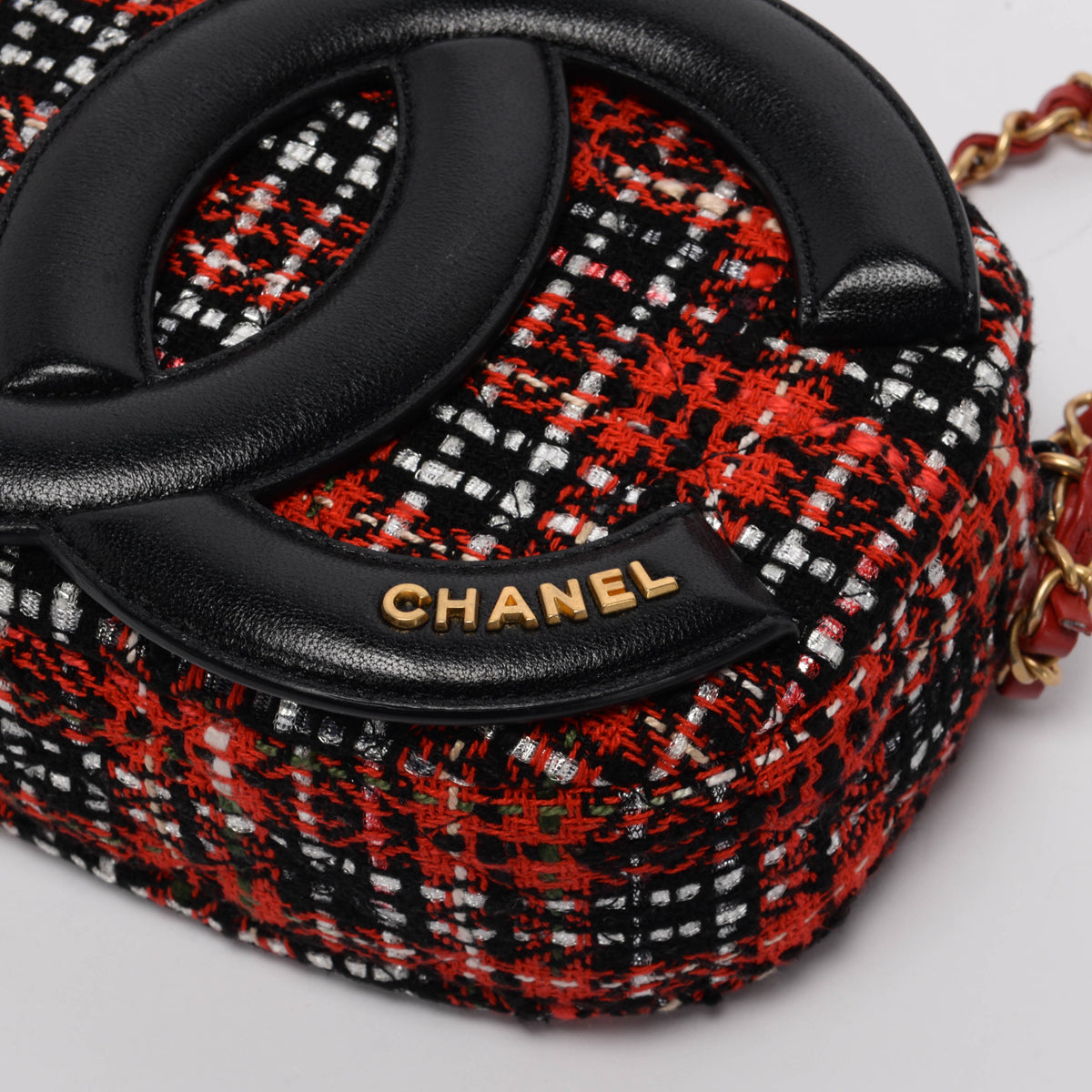 Chanel Red Tweed & Lambskin Coco Midnight Camera Case