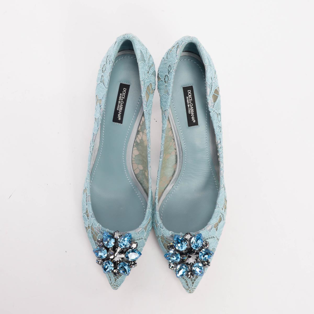 Dolce & Gabbana Azure Lace Bellucci Pumps 39