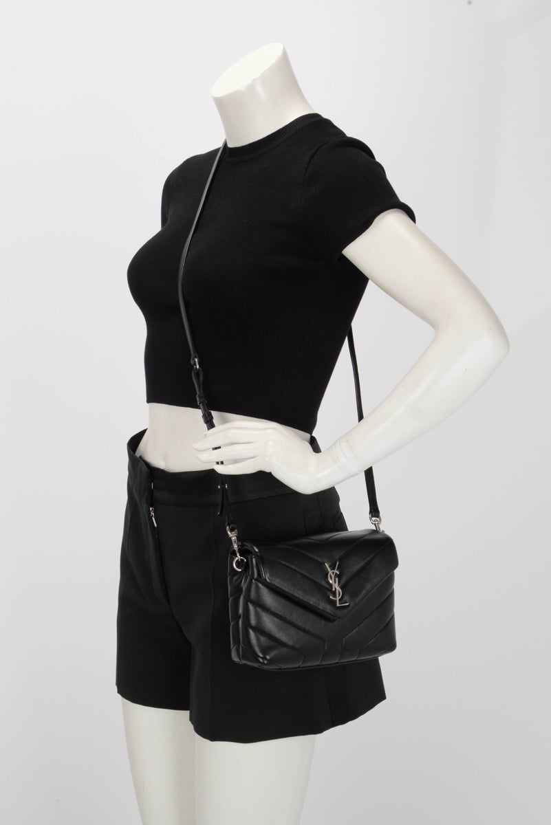 Saint Laurent Black Quilted Calfskin Toy Loulou Mini Bag