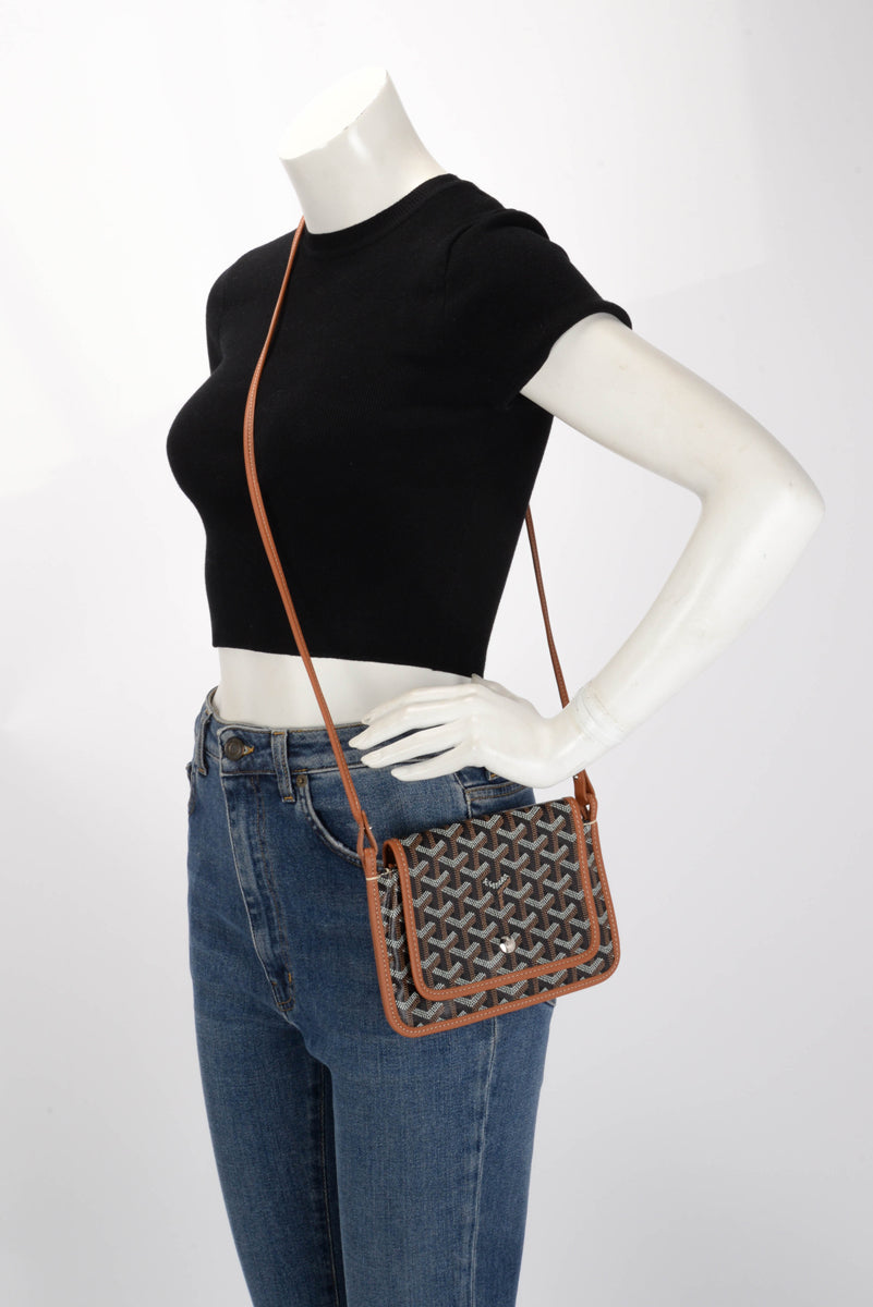 Goyard Black & Tan Goyardine Plumet Pocket Wallet Mini Bag