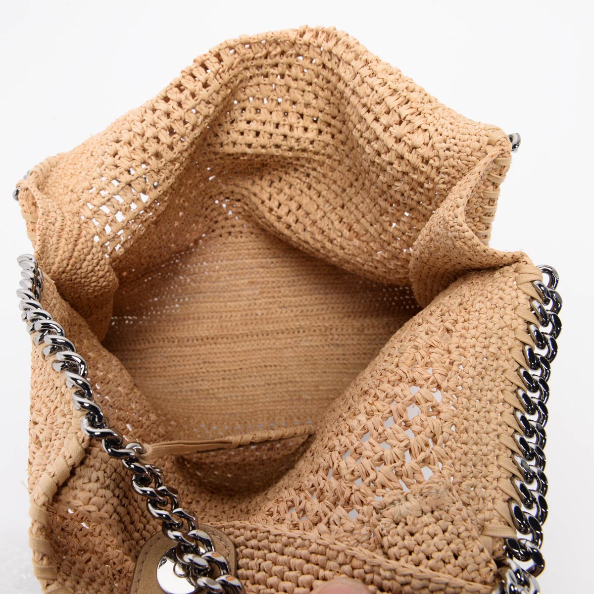 Stella McCartney Natural Crochet Raffia Small Falabella Tote