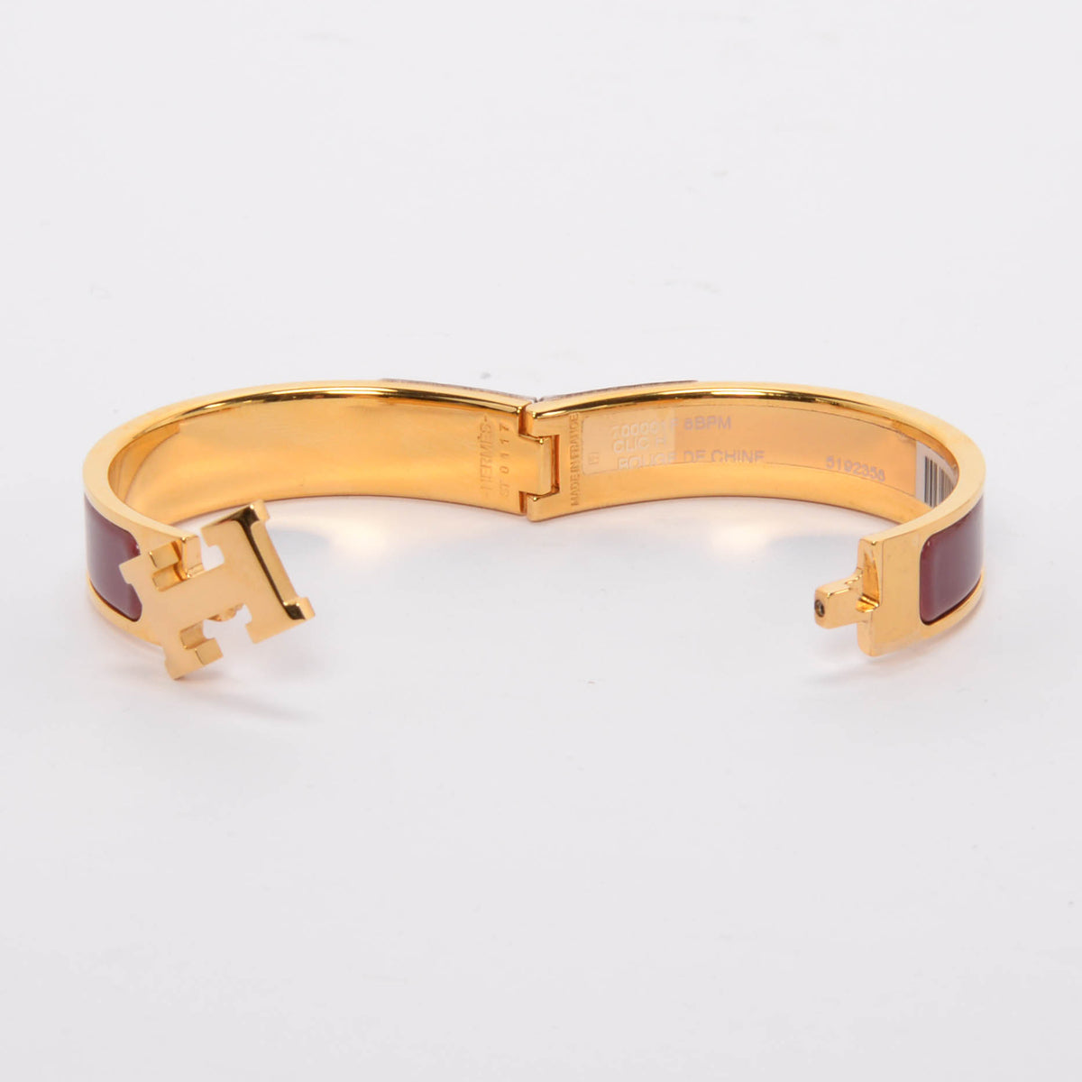 Hermes Rouge de Chine Enamel Clic H Bracelet