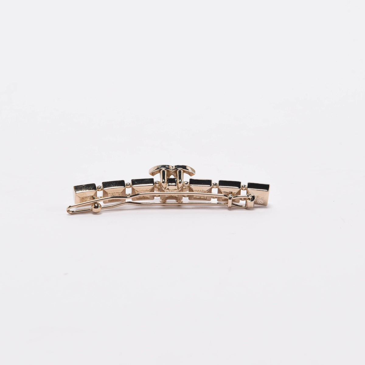 Chanel Gold & Pink Crystal CC Hair Clip