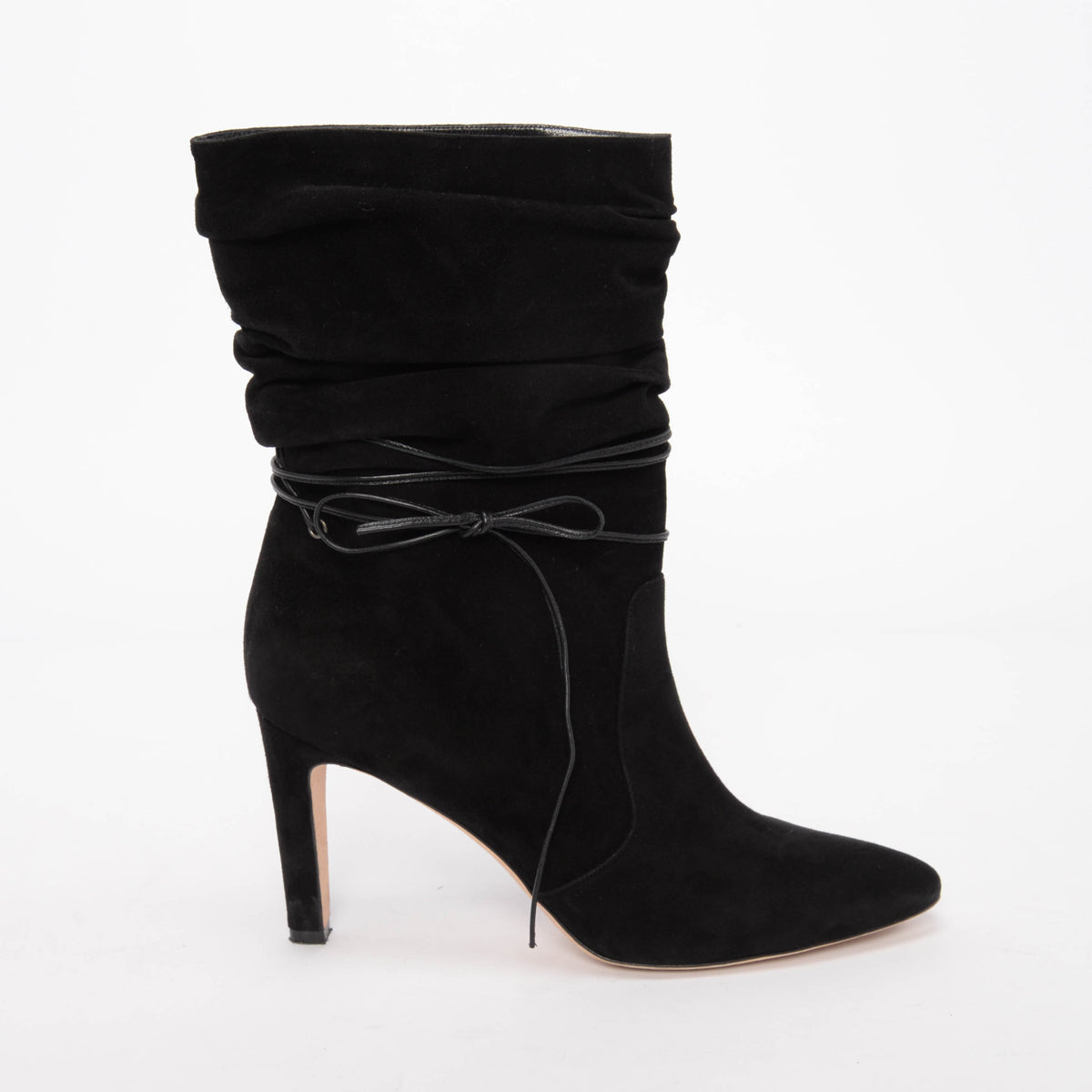 Manolo Blahnik Black Suede Cavashipla Slouchy Boots 39.5