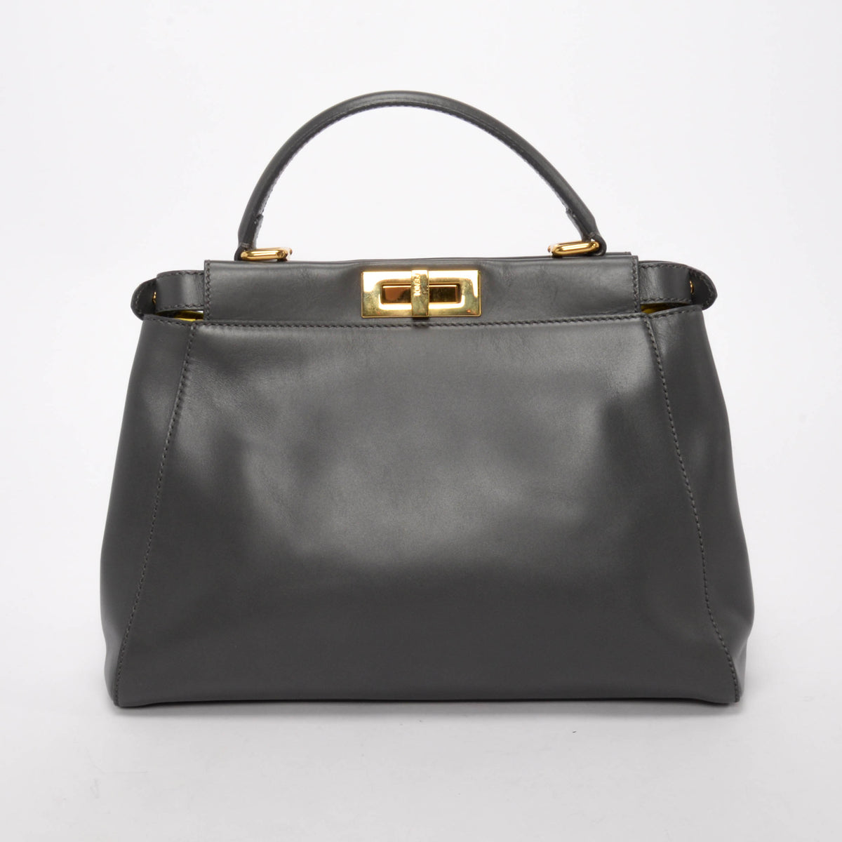 Fendi Dark Grey Nappa Medium Peekaboo Bag
