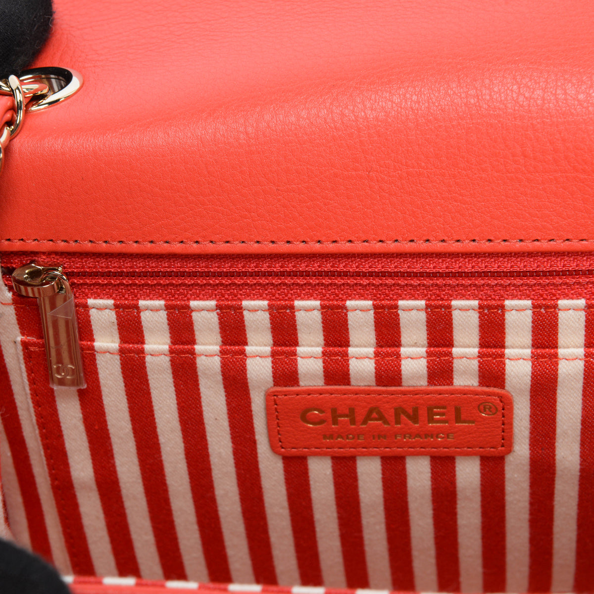 Chanel Red Chevron Calfskin Small Envelope Flap Bag